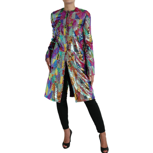 Multicolor Sequined Long Jacket