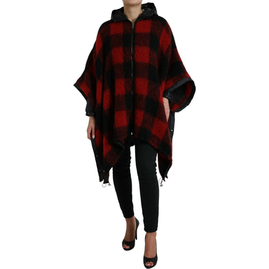 Elegant Buffalo Check Poncho Jacket