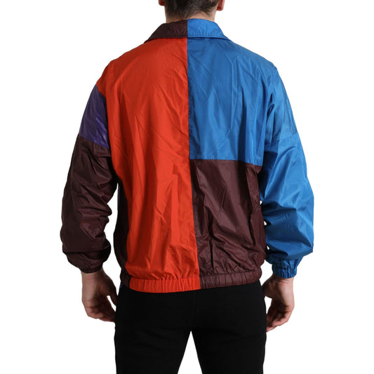 Multicolor Techno Fabric Windbreaker Jacket