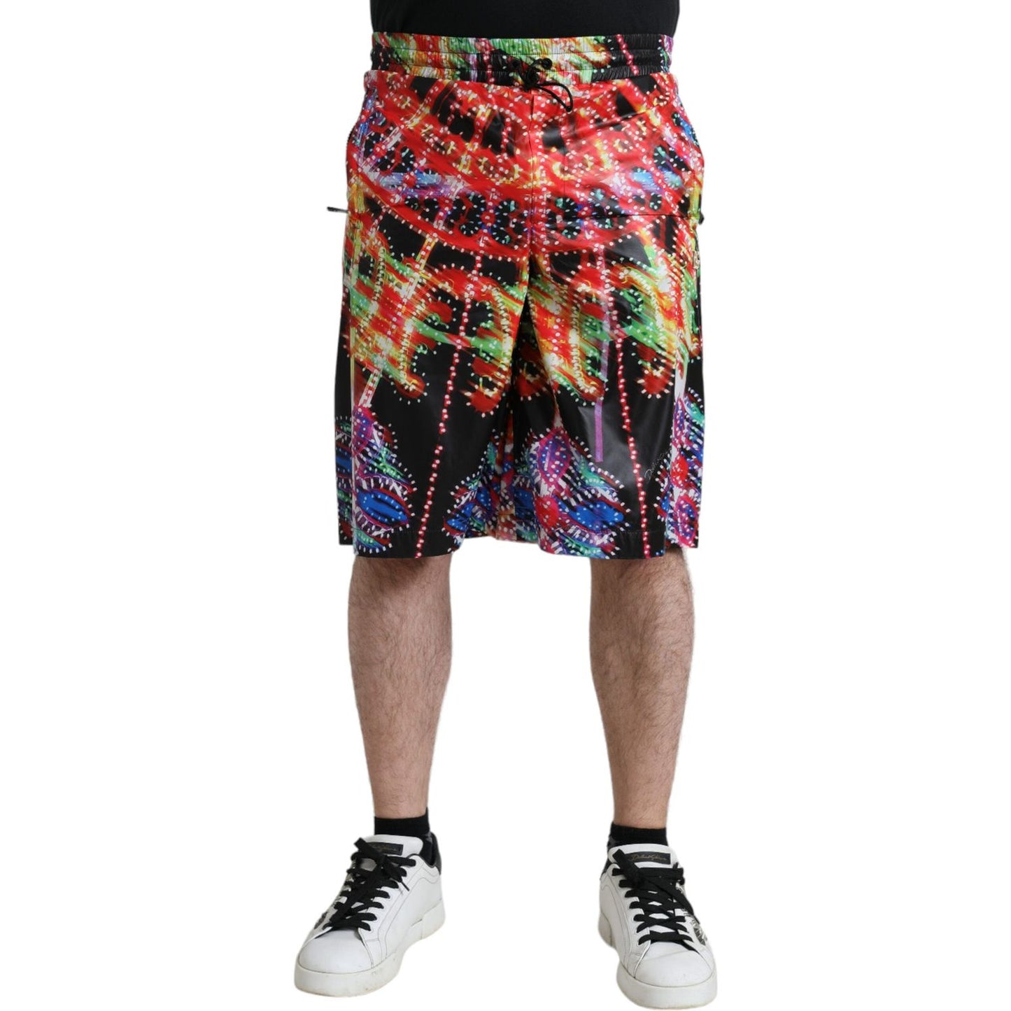 Dolce & Gabbana Multicolor Luminarie Print Men Bermuda Shorts