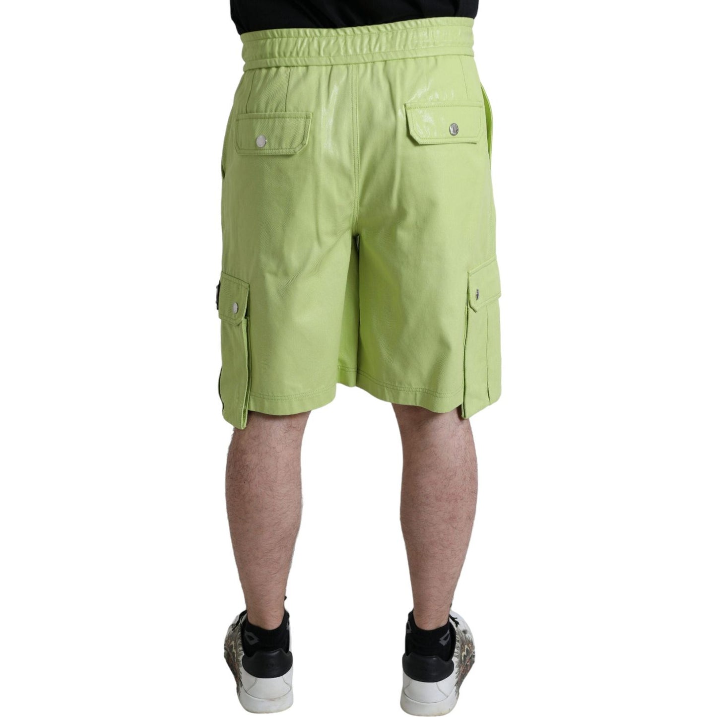 Chic Light Green Cotton Bermuda Shorts