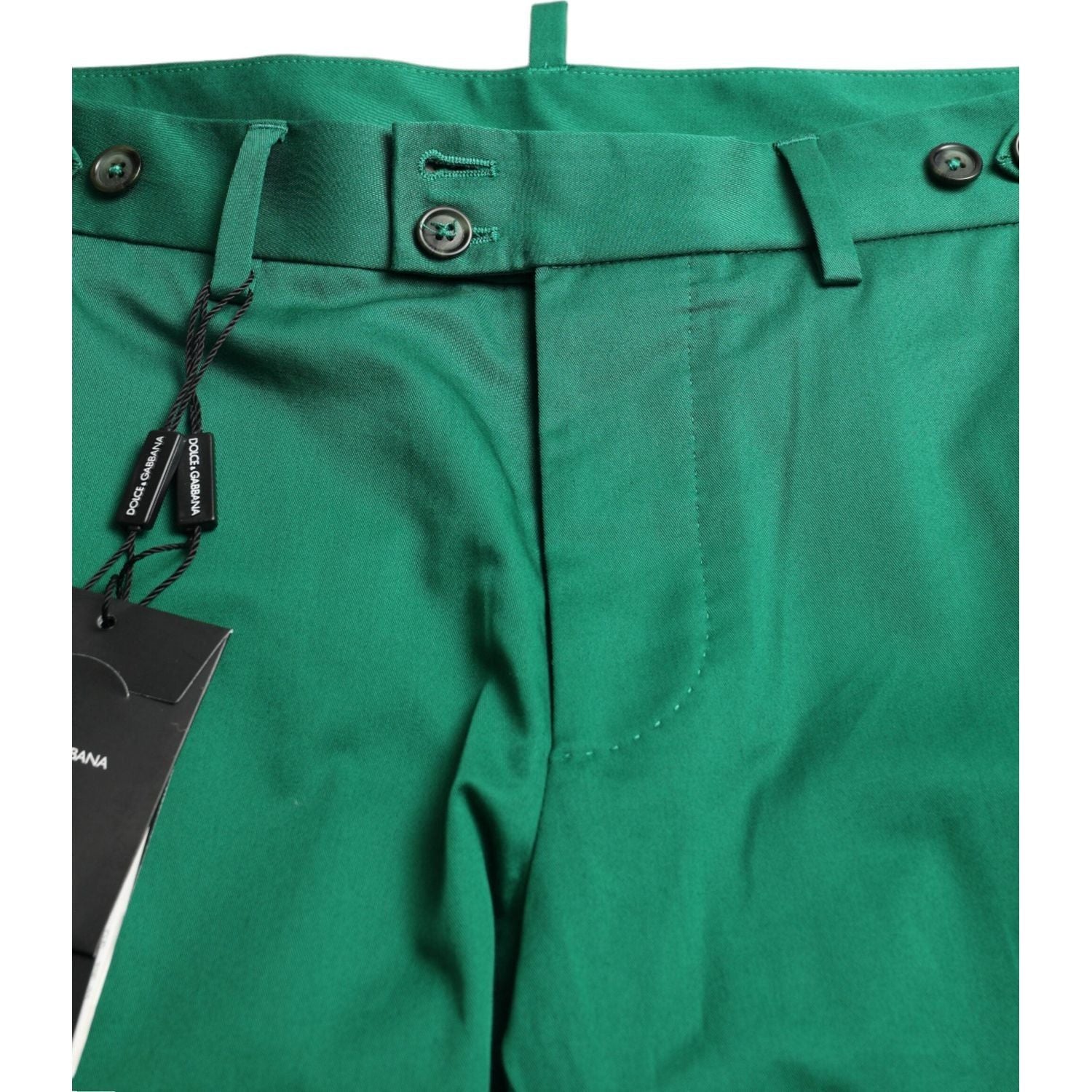 Dolce & Gabbana Deep Green Cotton Stretch Men Bermuda Shorts