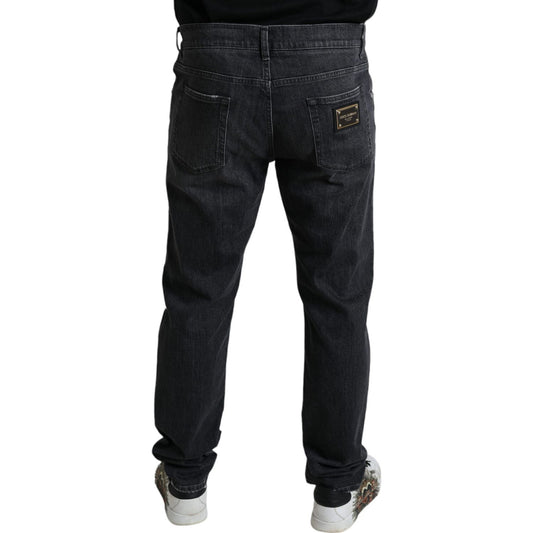 Elegant Slim Fit Tattered Denim Jeans