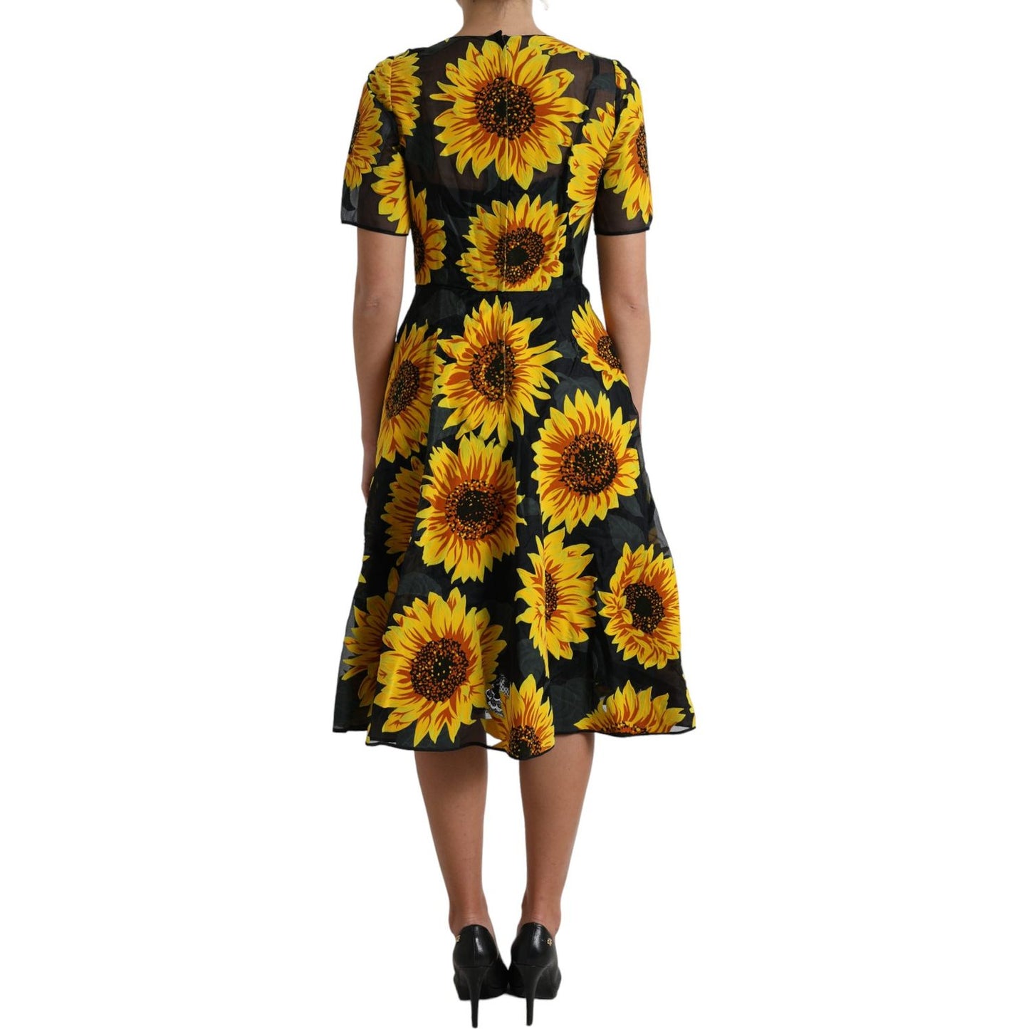 Summery Sunflower A-Line Midi Dress