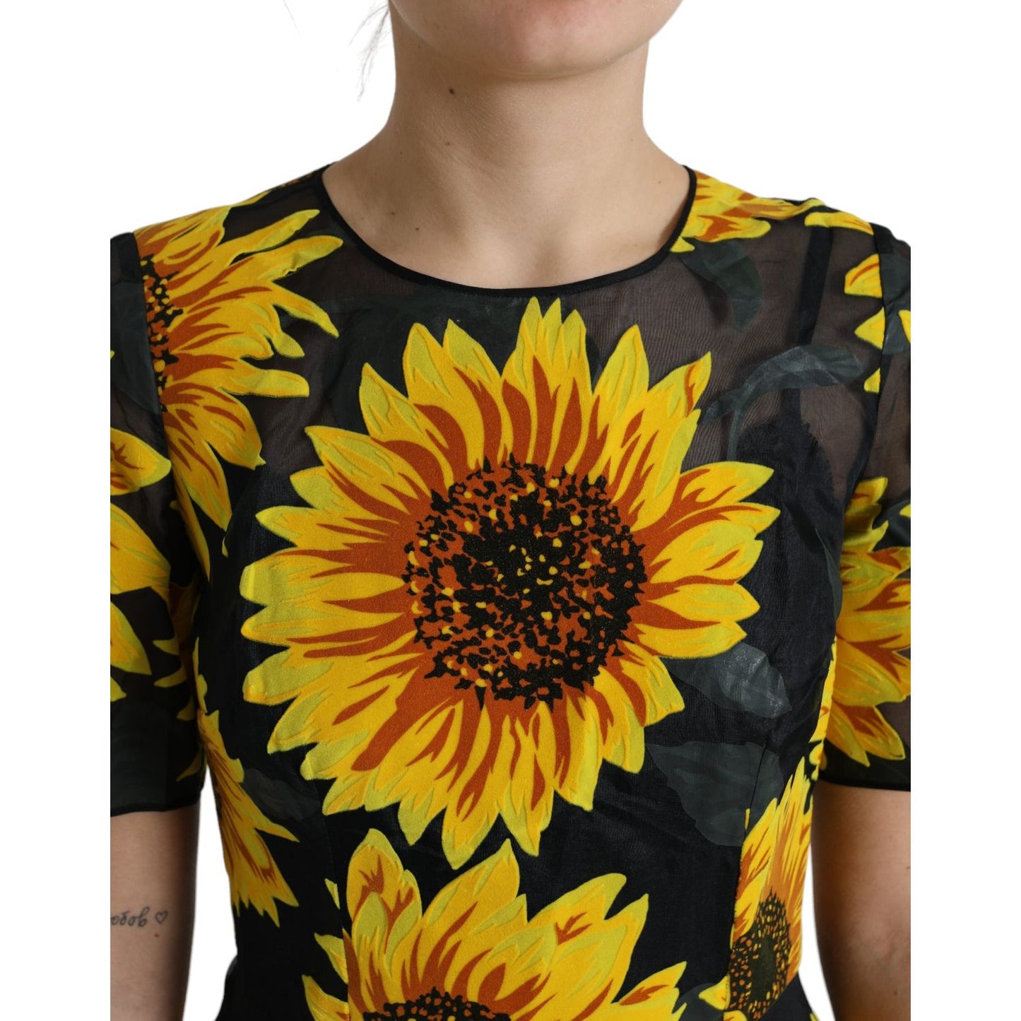 Summery Sunflower A-Line Midi Dress