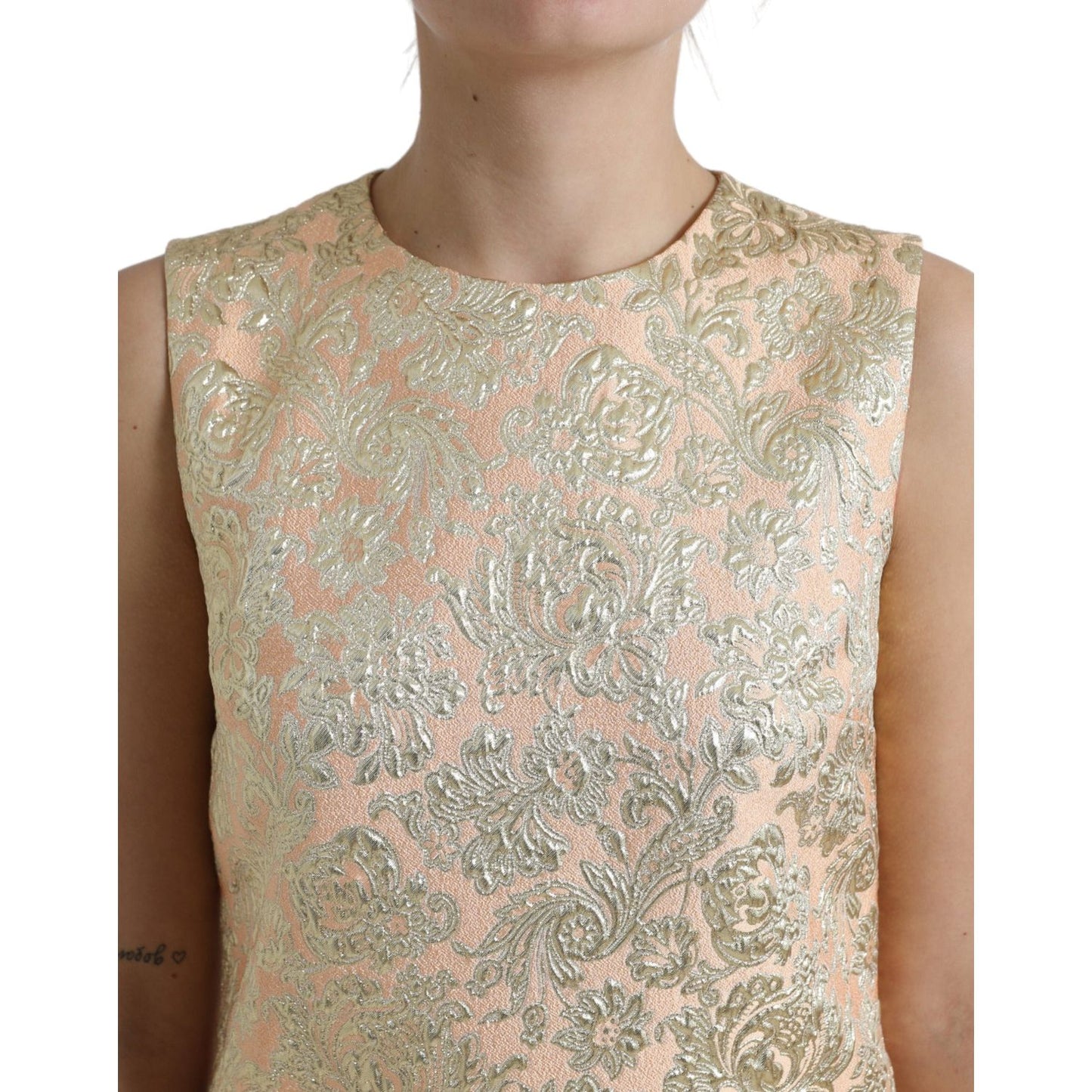 Elegant Mini Lurex Jacquard Dress