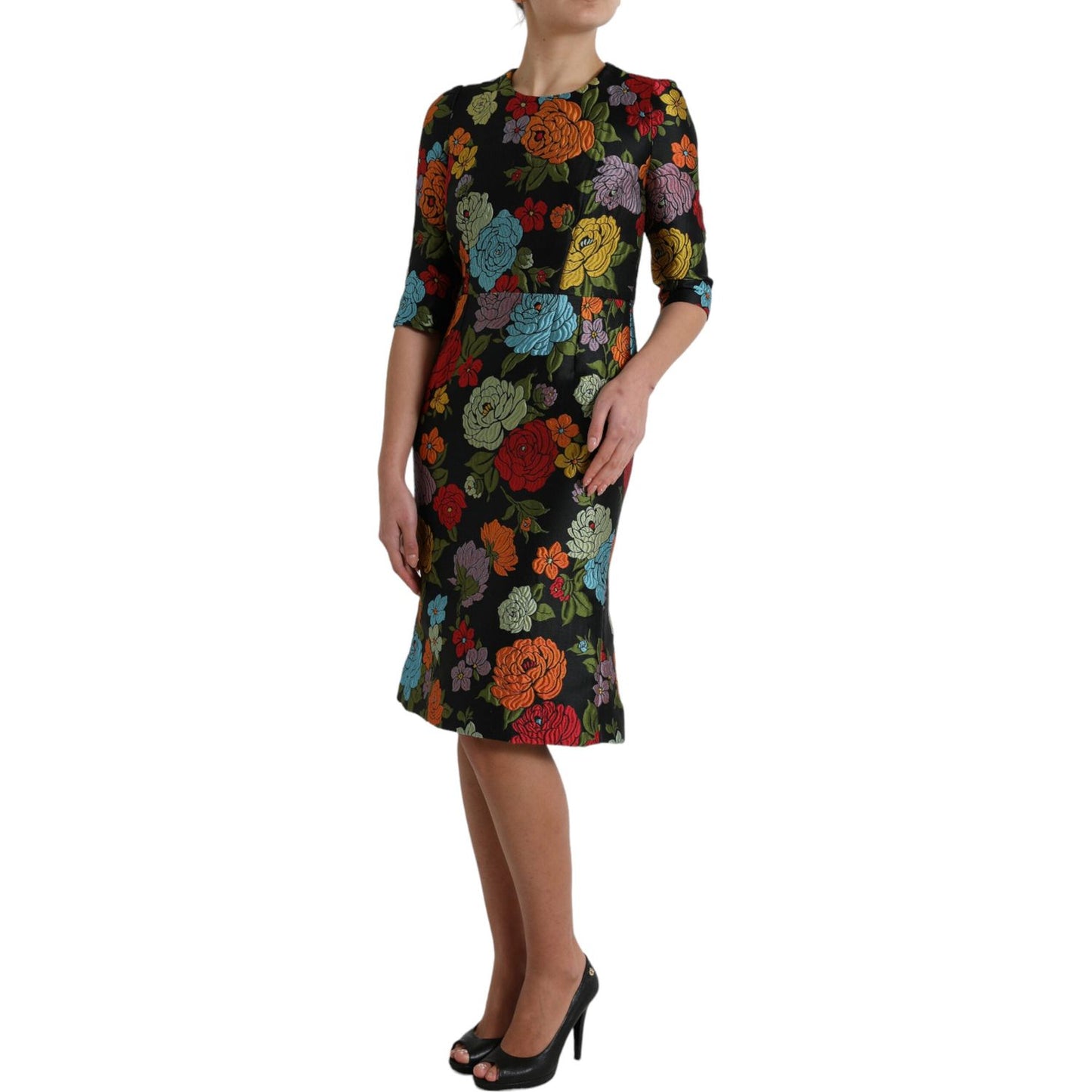 Elegant Floral Embroidered Pencil Dress