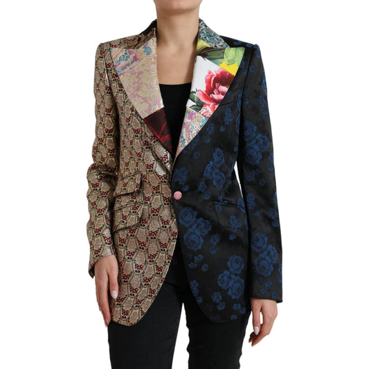 Elegant Multicolor Patchwork Blazer