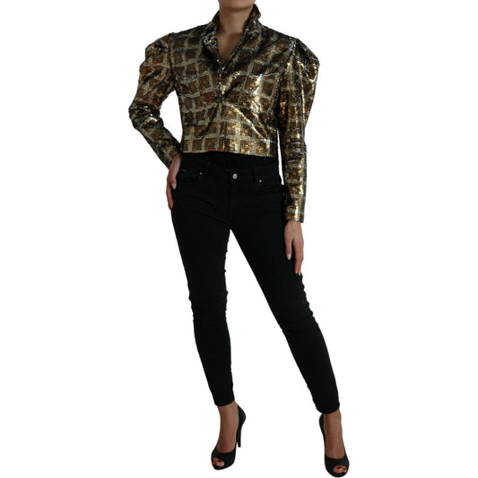 Multicolor Sequined Cropped Jacket