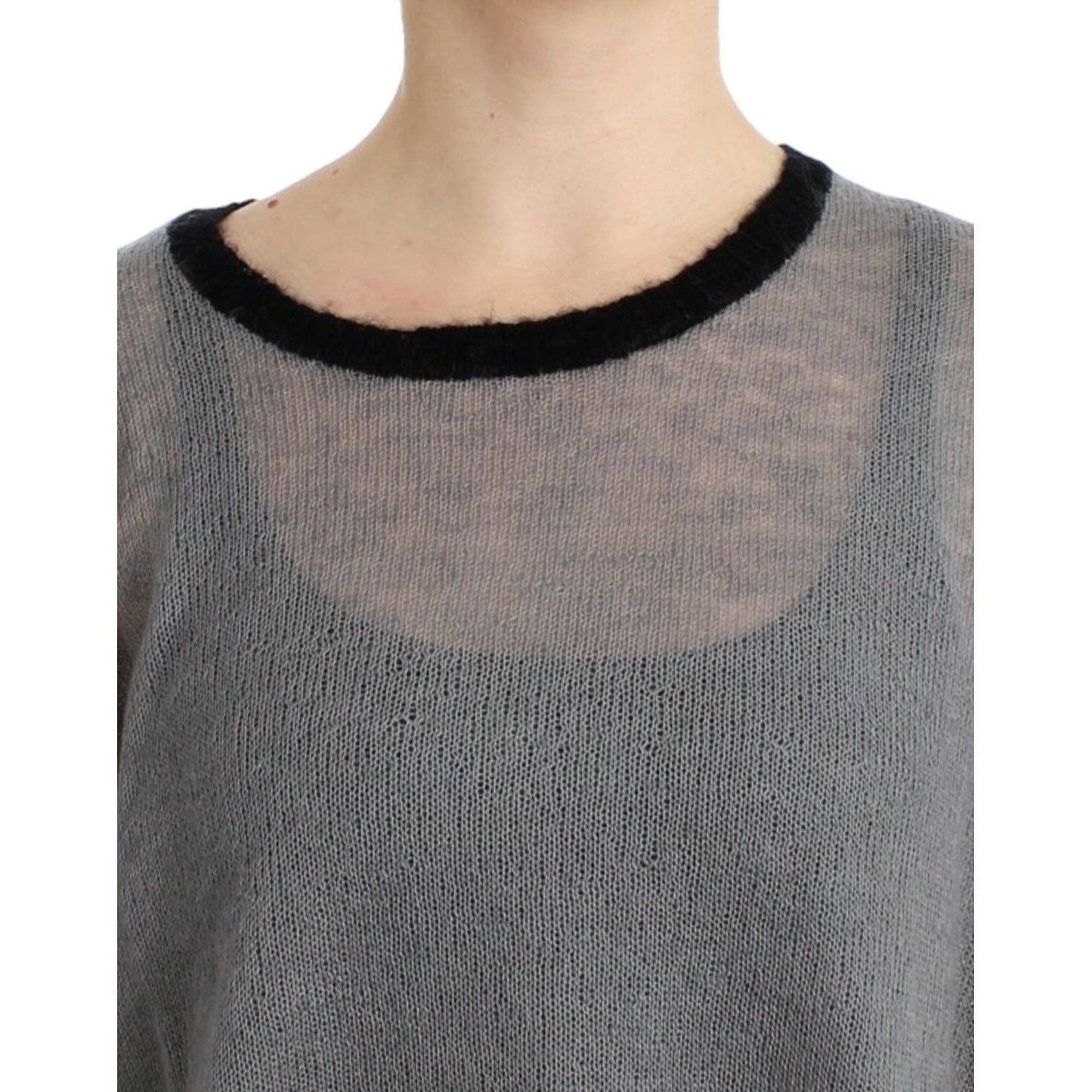 Chic Asymmetric Embellished Knit Sweater