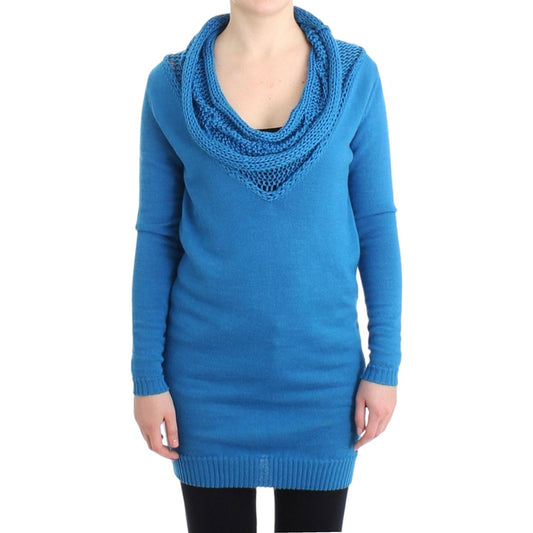 Cozy Scoop Neck Blue Knit Sweater