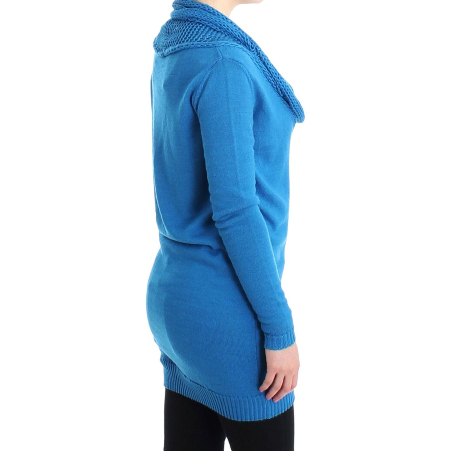 Cozy Scoop Neck Blue Knit Sweater