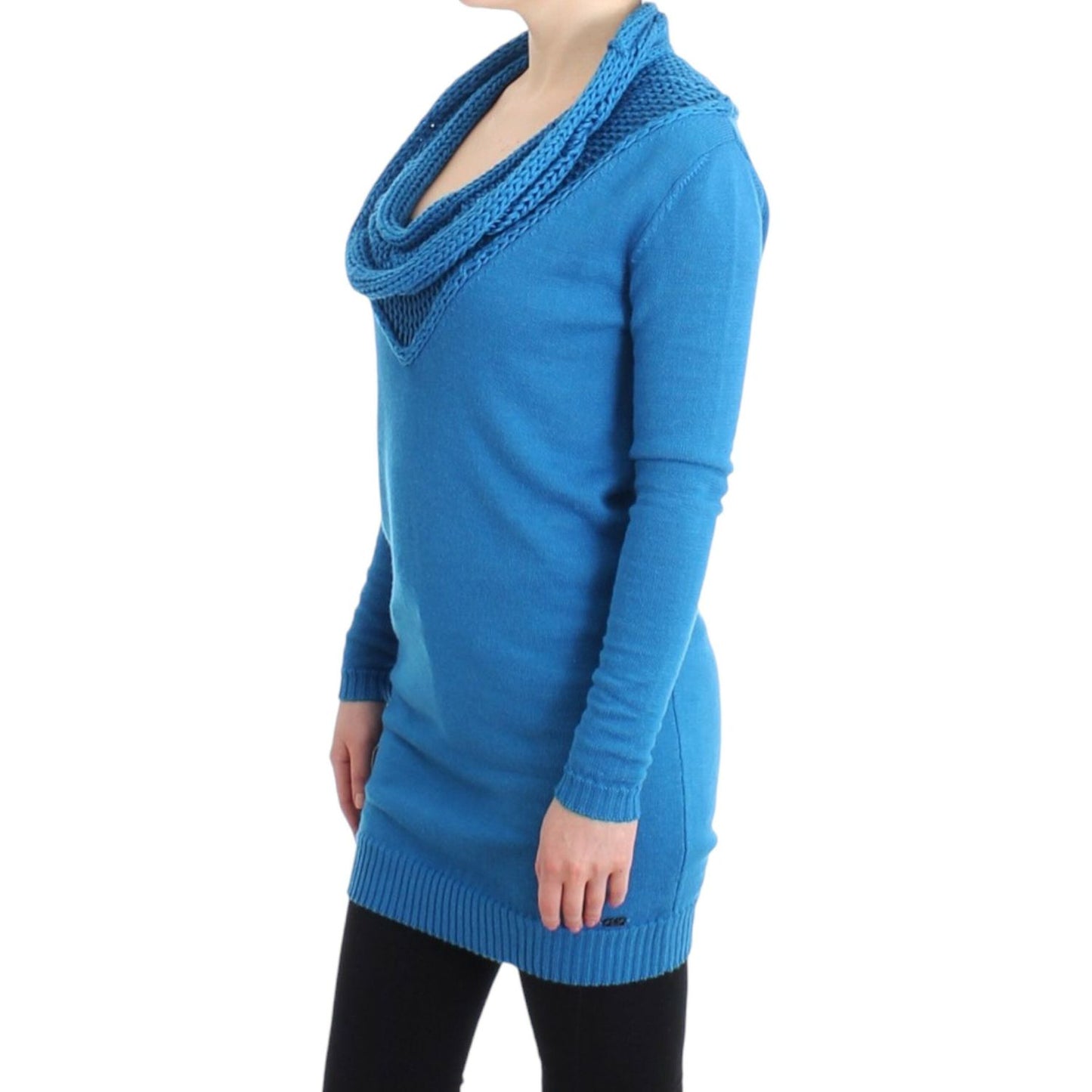 Cozy Scoop Neck Blue Knit Sweater