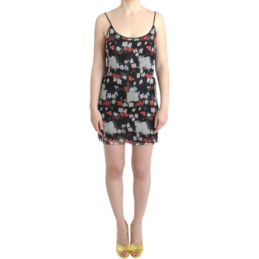 Multicolor Silk Floral Mini Dress