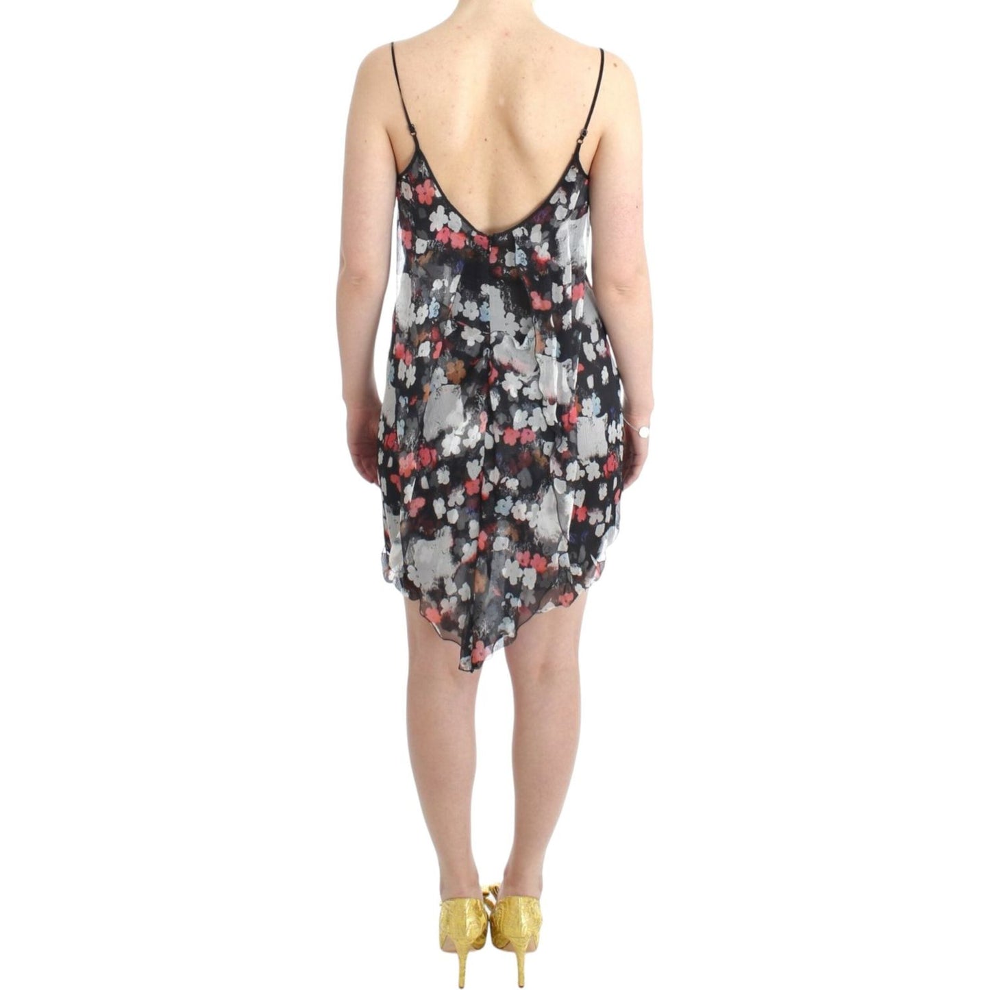 Multicolor Silk Floral Mini Dress