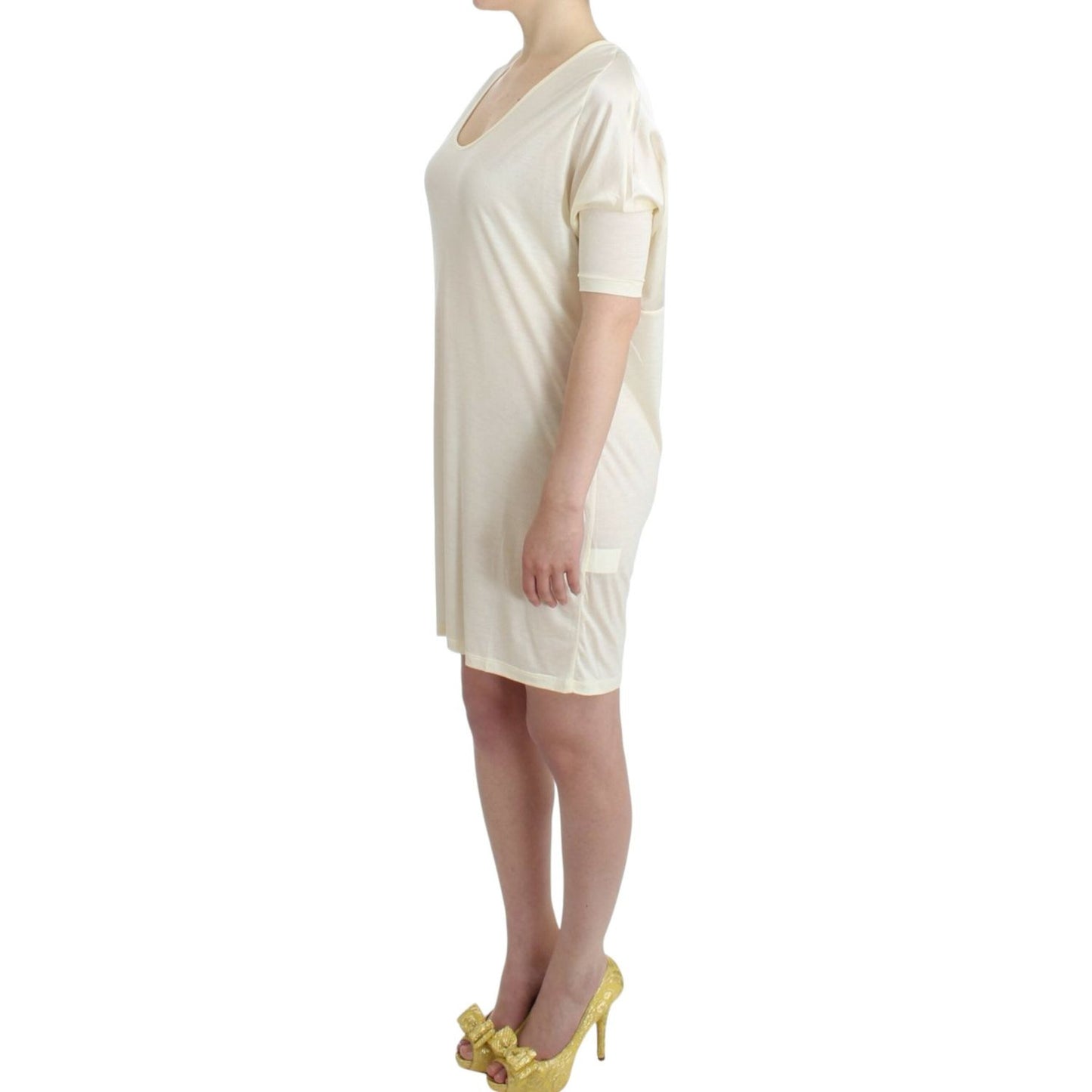 Chic White Modal Above-Knee Dress