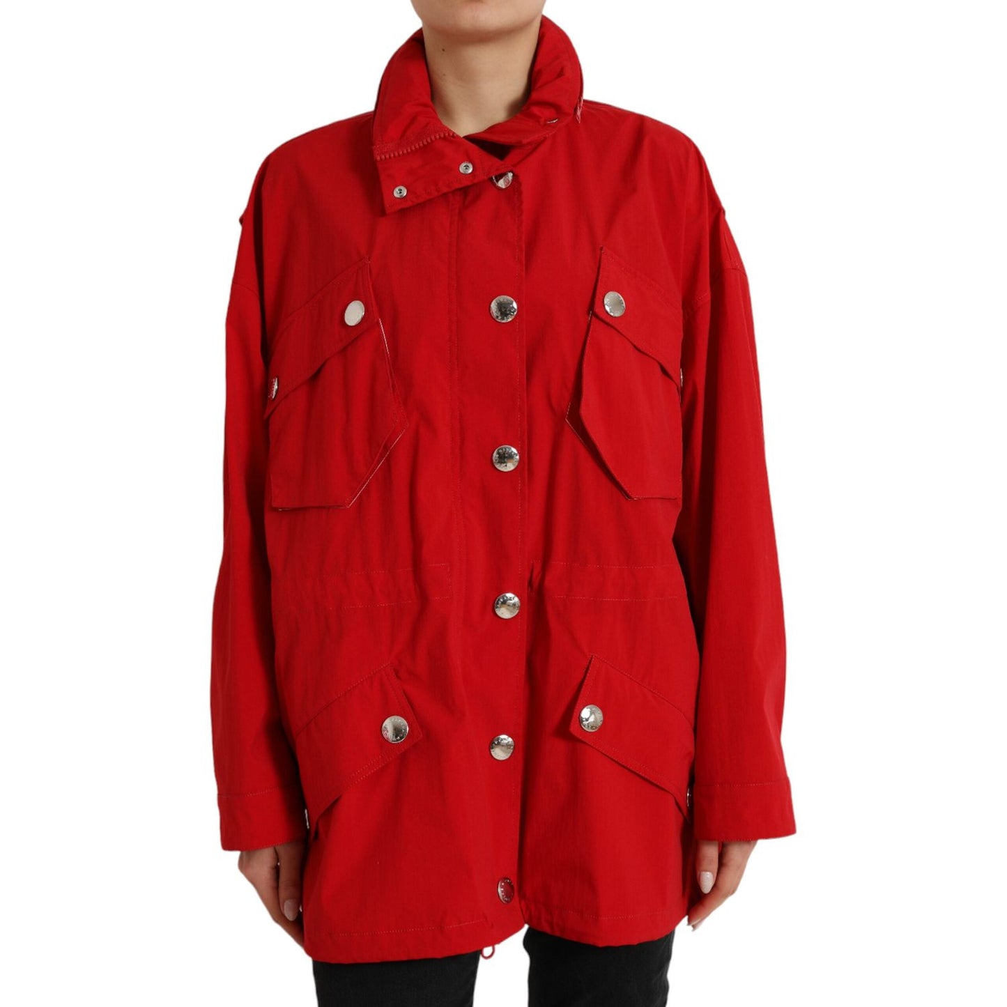 Elegant Red Long Sleeve Jacket