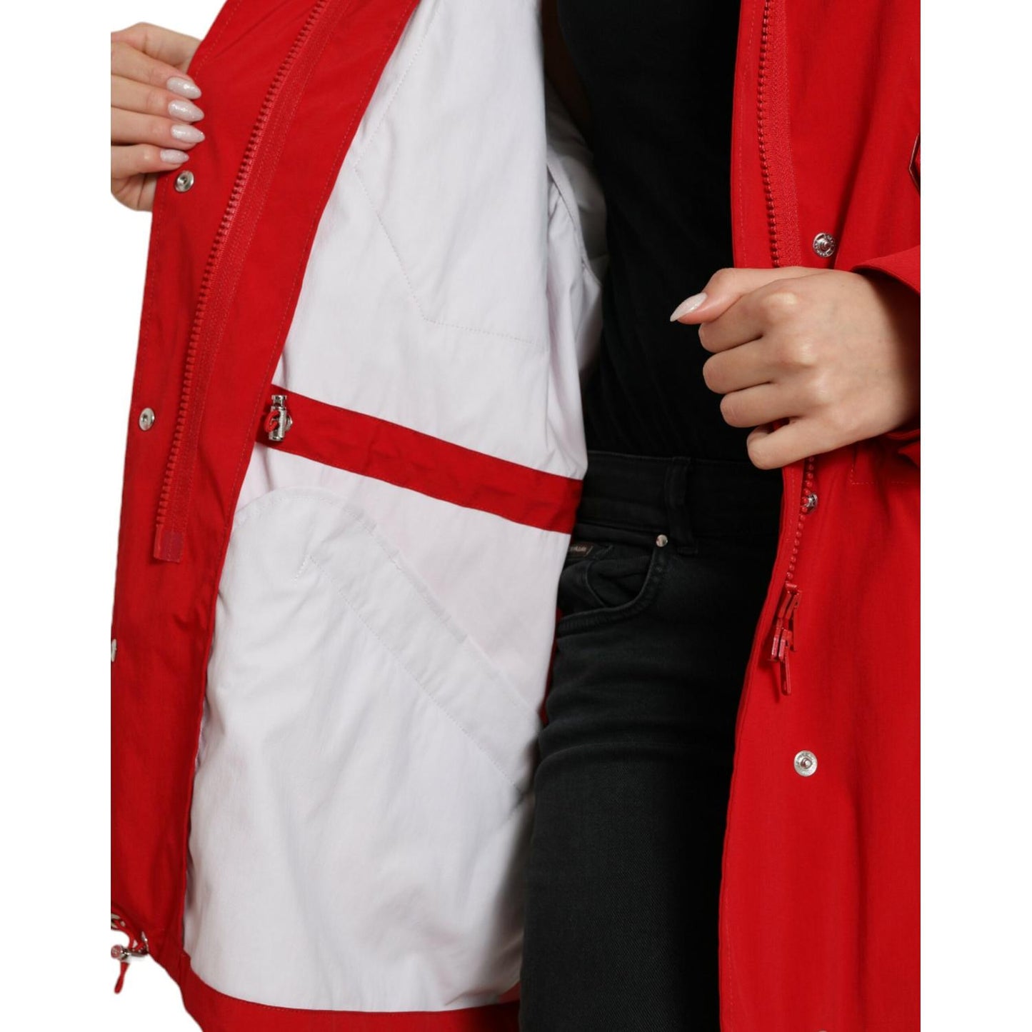 Elegant Red Long Sleeve Jacket