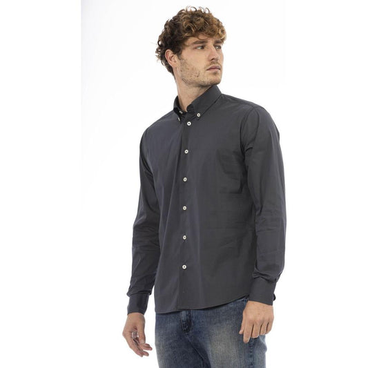 Elegant Gray Cotton Blend Shirt