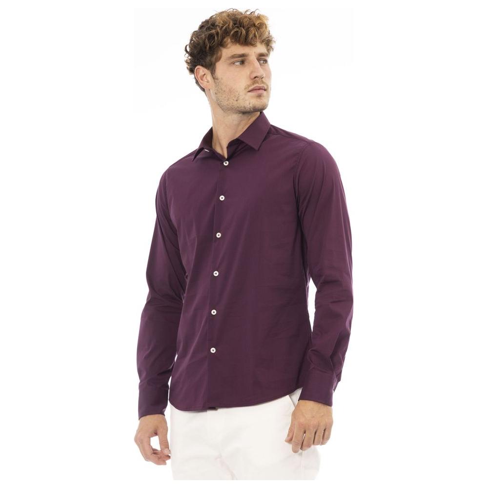 Elegant Italian-Crafted Red Shirt for Men