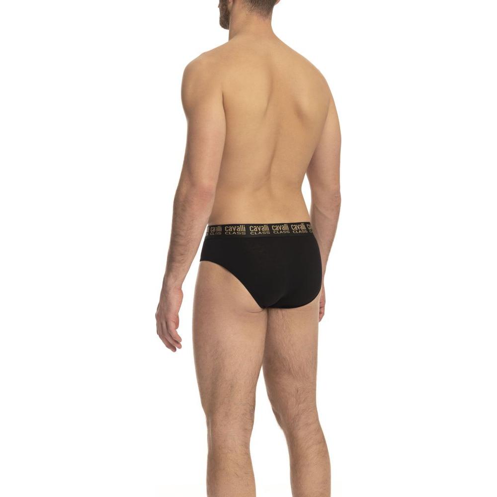 Elegant Black Logo Band Briefs Duo