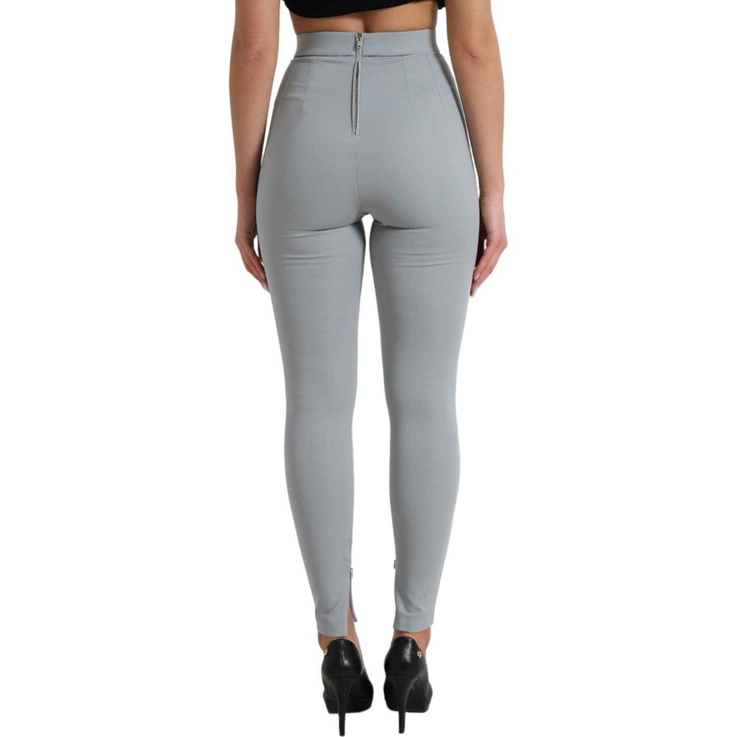 Elegant High Waist Leggings in Gray