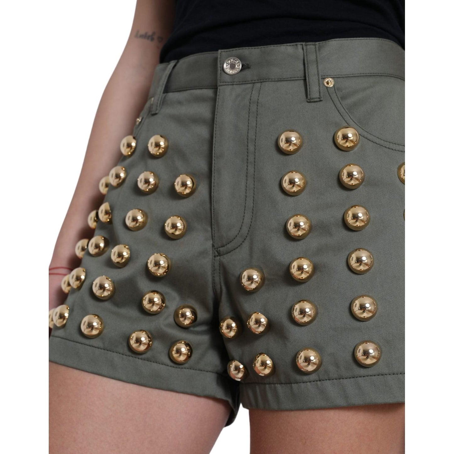 Emerald High Waist Embellished Shorts