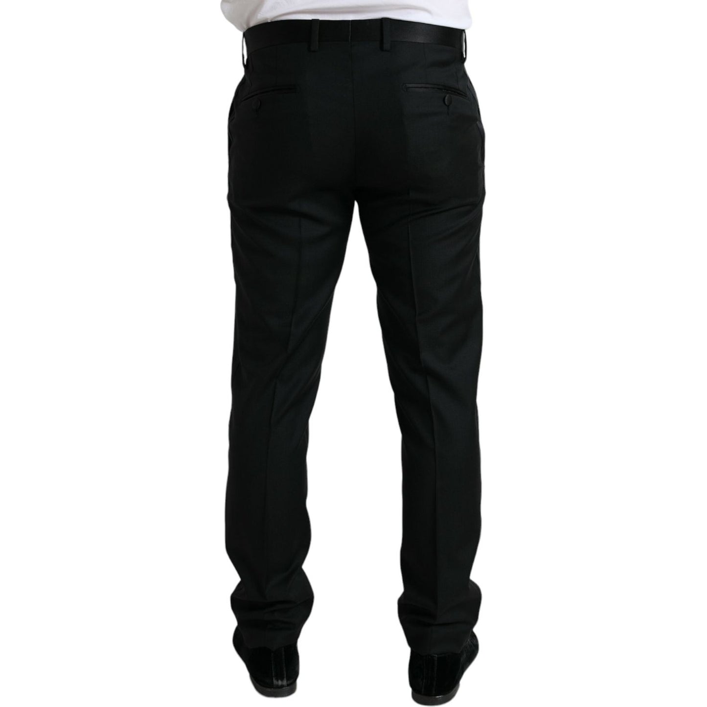 Dolce & Gabbana Black Wool Slim Fit Formal Trouser Dress Pants