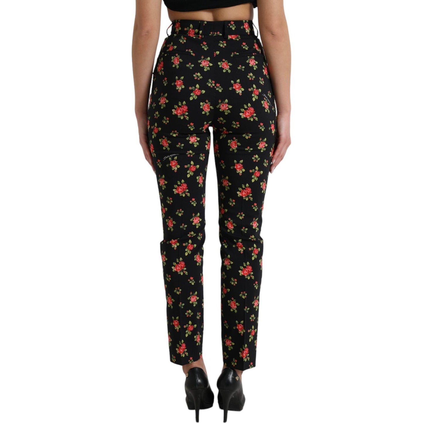 Elegant High-Waist Floral Tapered Pants