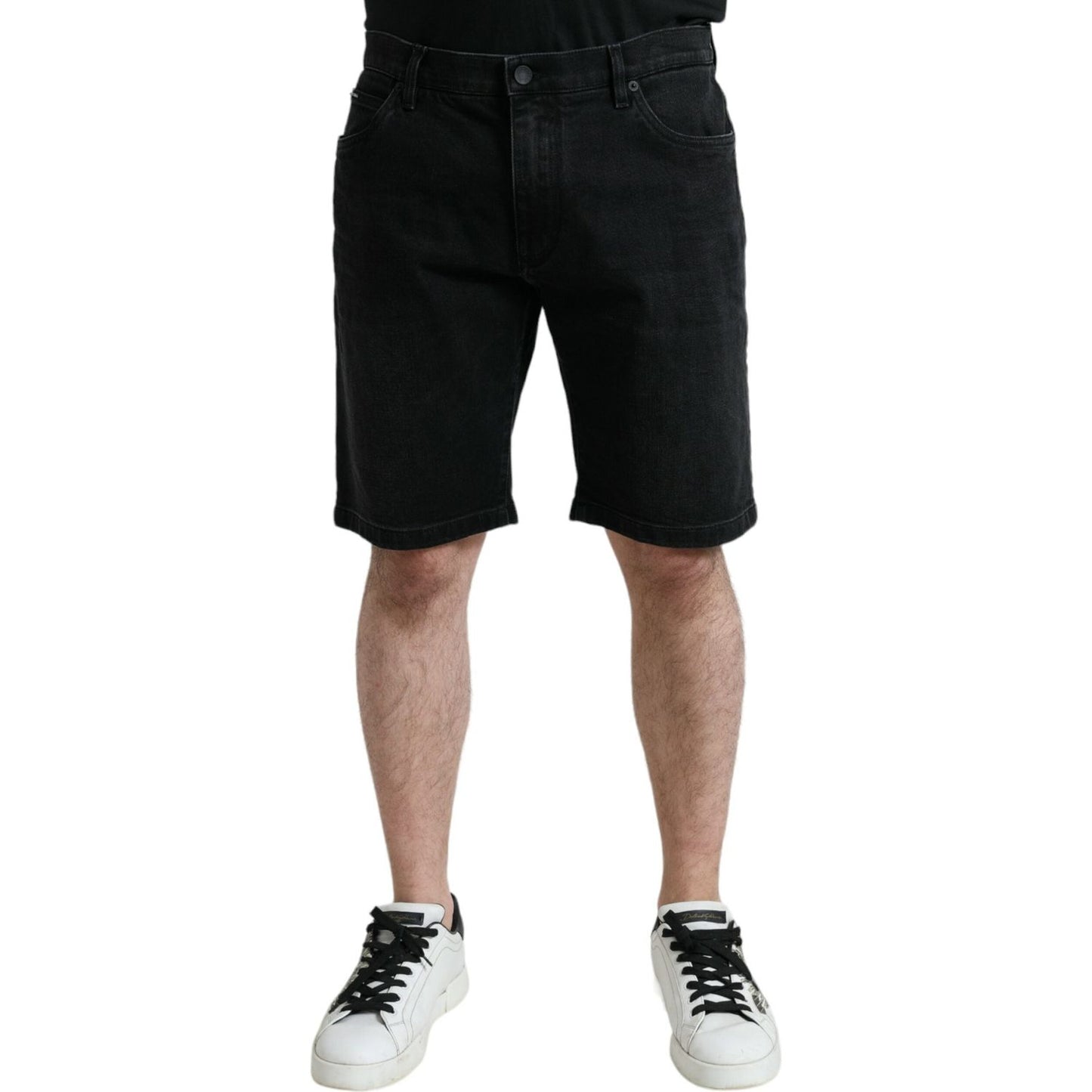 Chic Black Bermuda Denim Shorts