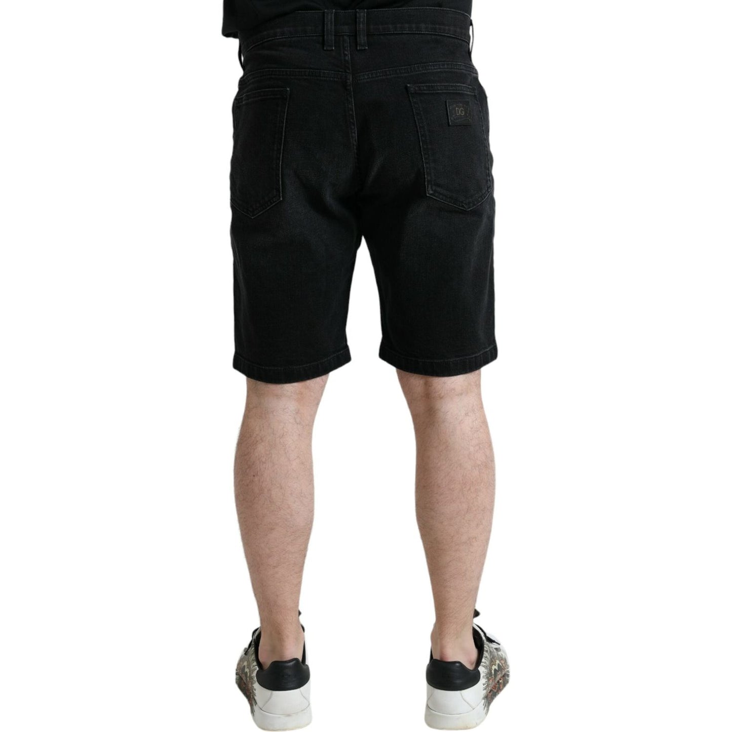 Chic Black Bermuda Denim Shorts