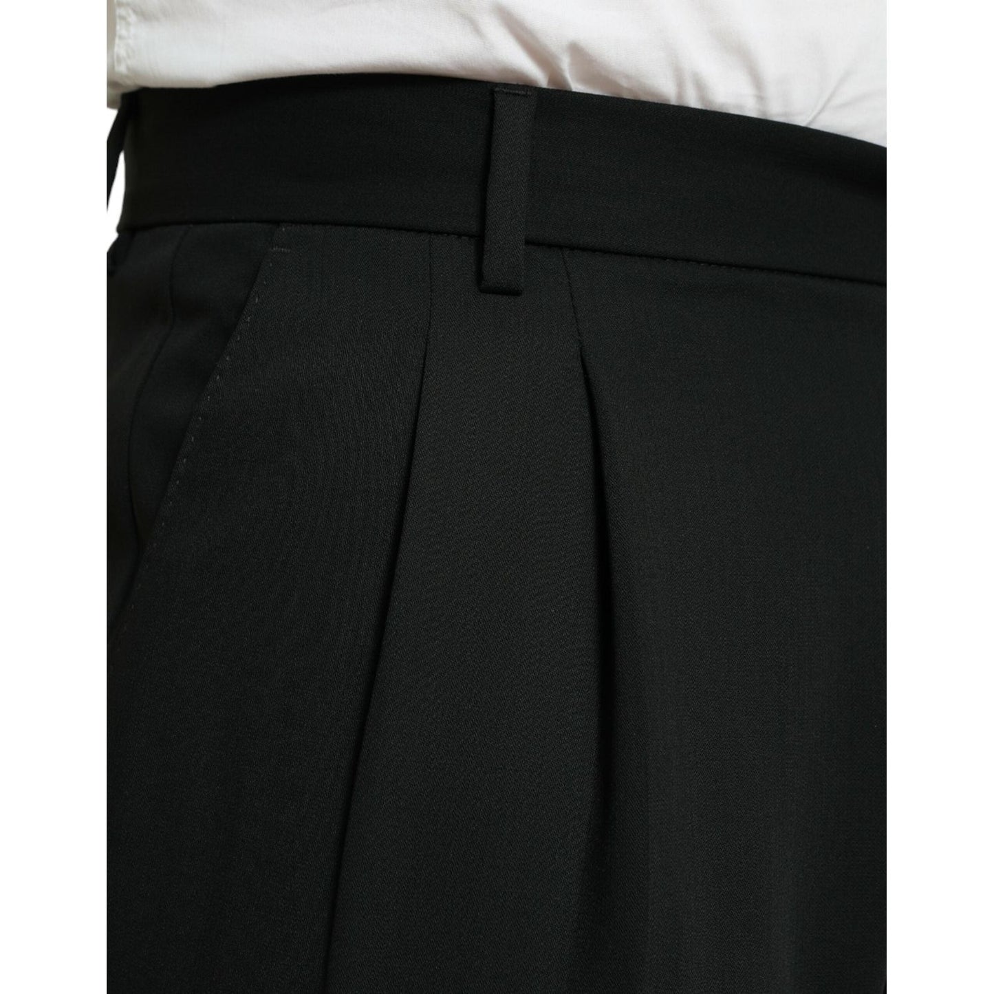 Elegant Black Wool Dress Pants