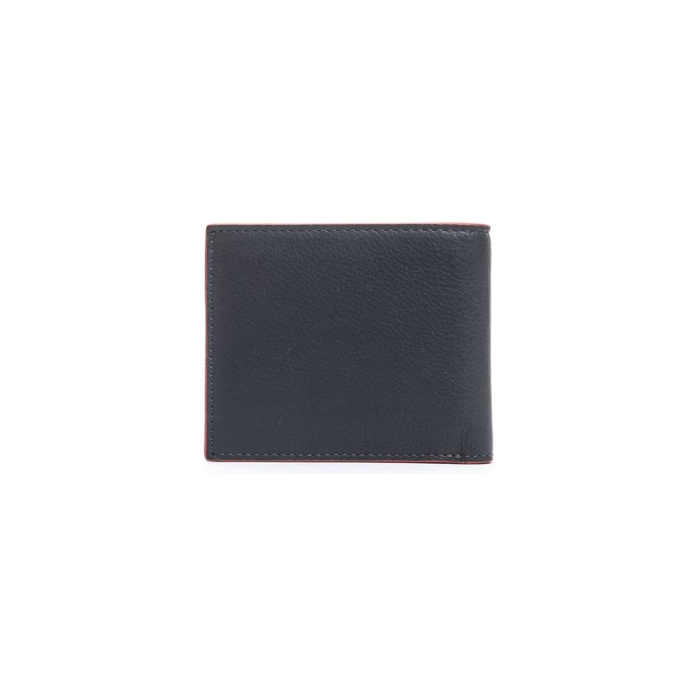 Elegant Blue Leather Bi-Fold Wallet