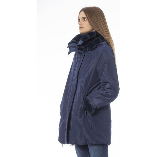 Reversible Light Blue Hooded Jacket Baldinini Trend