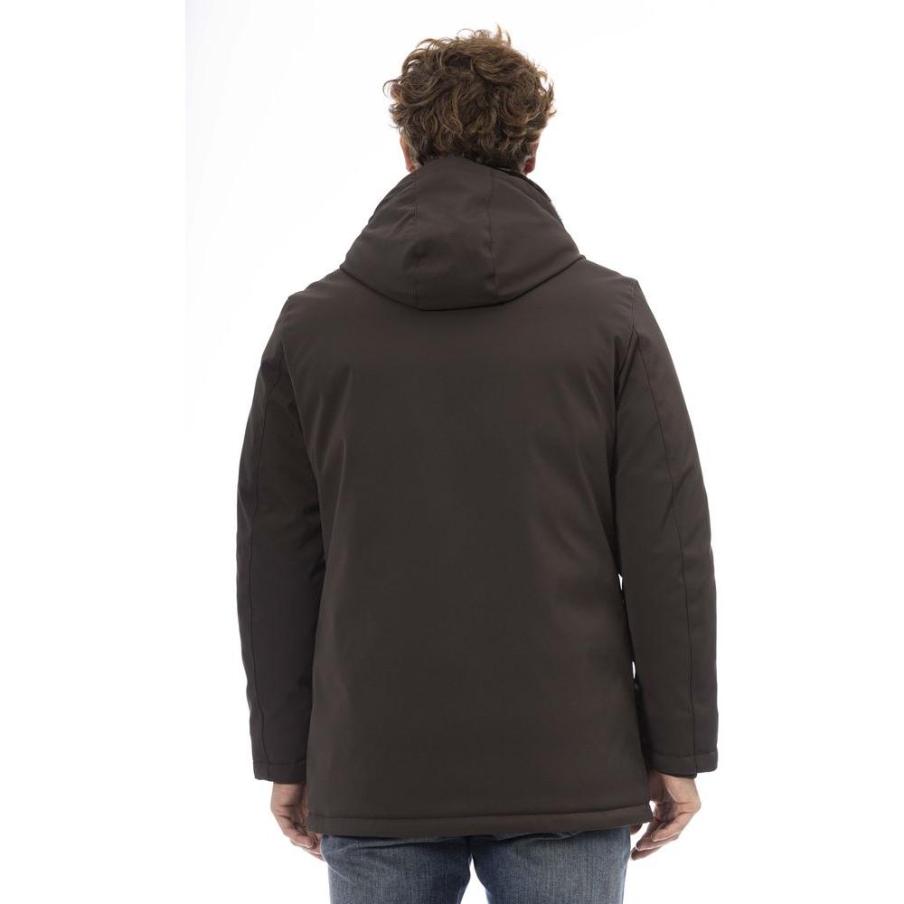 Elegant Hooded Zip Jacket in Brown