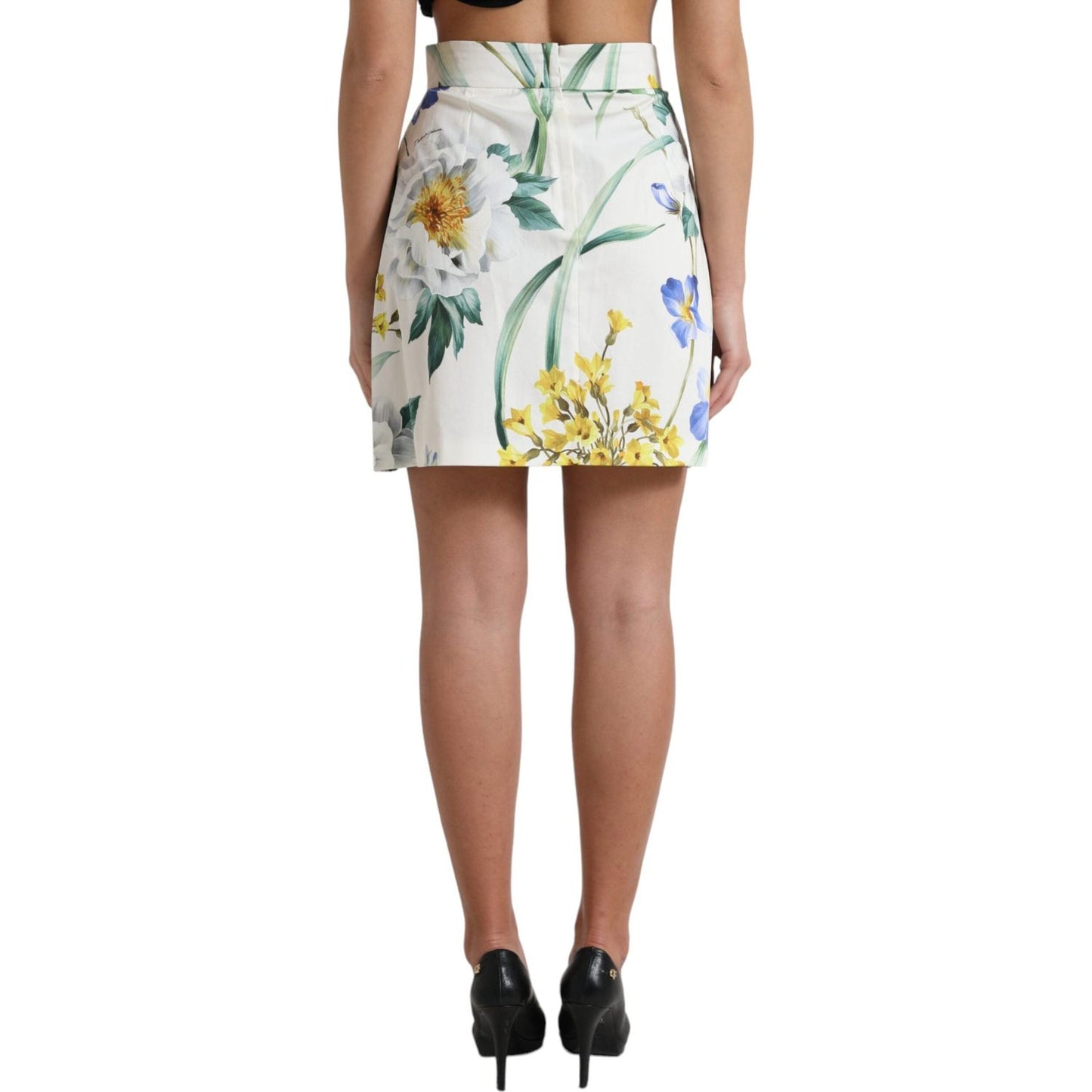 Elegant High Waist Floral Mini Skirt