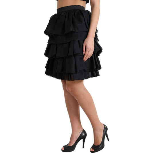 Elegant Tiered A-Line Mini Skirt