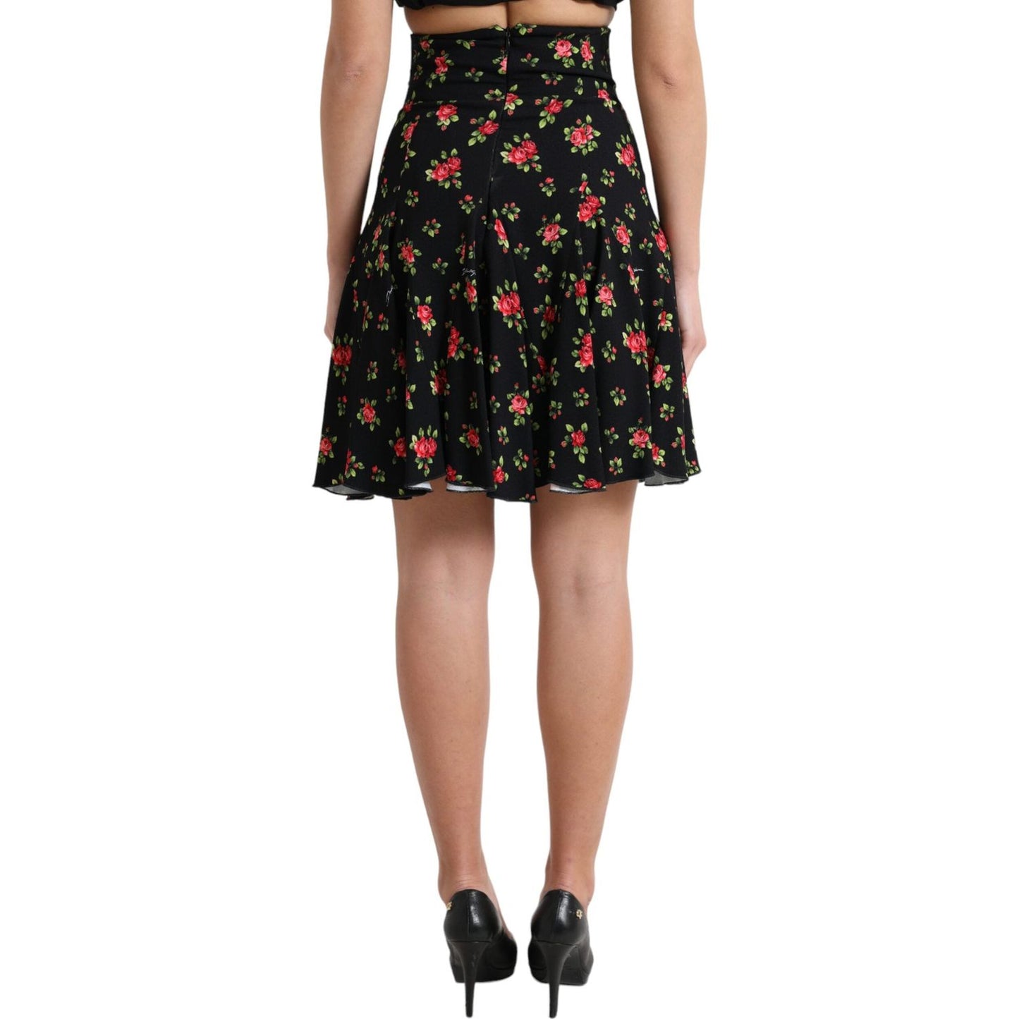 Floral A-Line Mini Skirt with High Waist