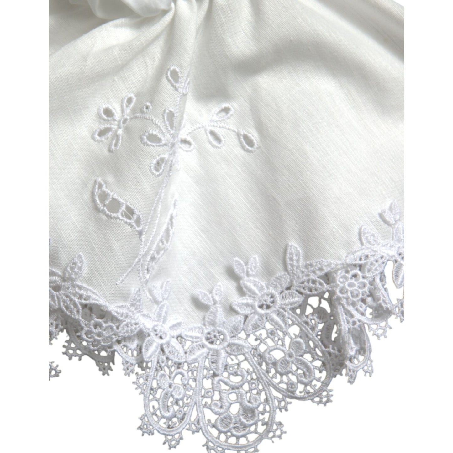 Elegant White Lace Trim Blouse Top