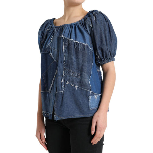 Elegant Cotton Denim Blouse Top Dolce & Gabbana