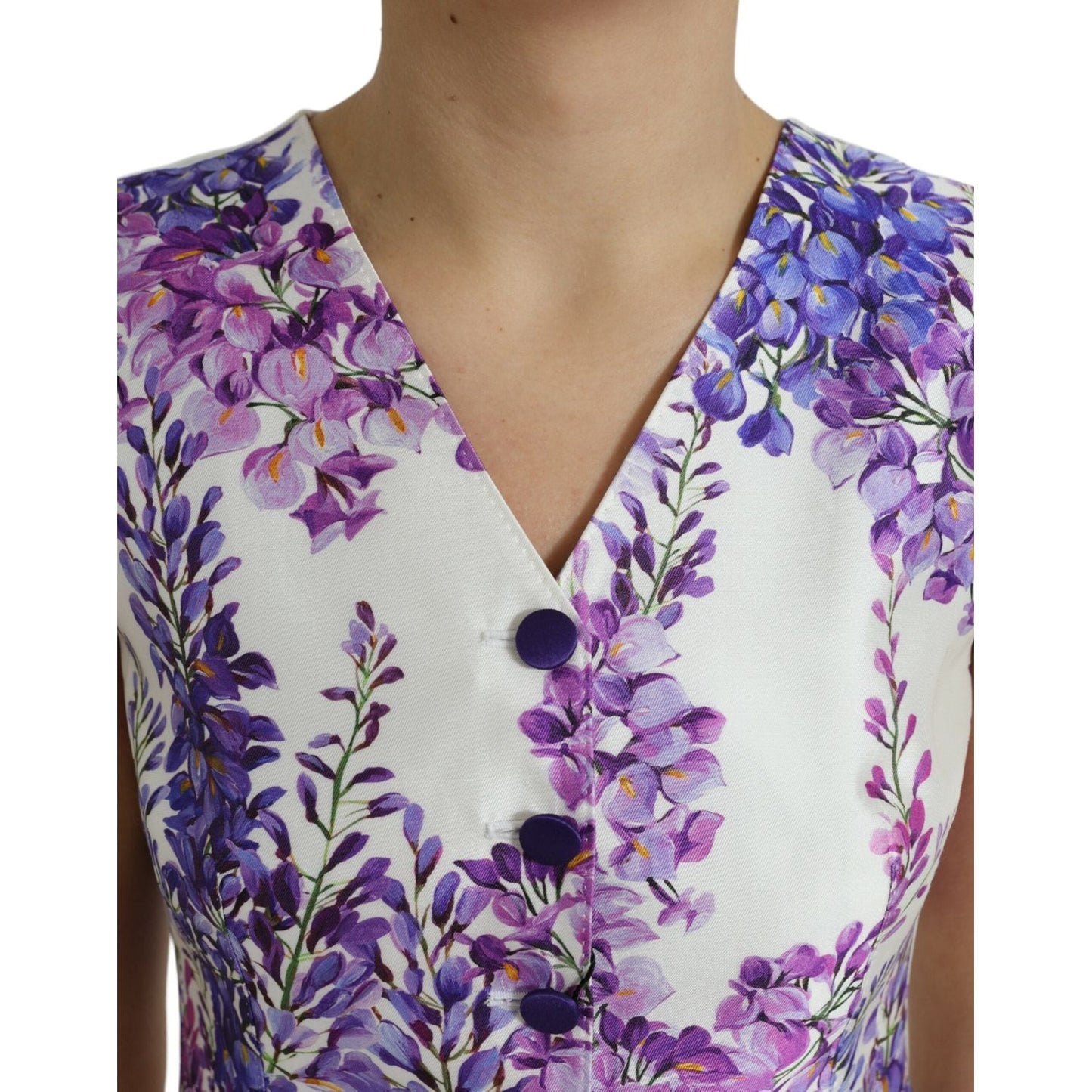 Floral Print Silk Blend Waistcoat