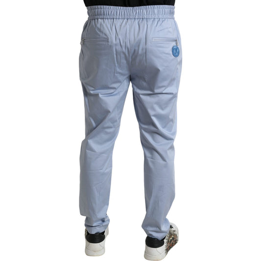 Elegant Light Blue Jogger Pants for Men Dolce & Gabbana