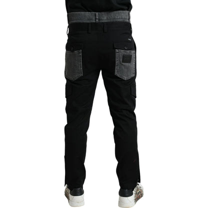 Dolce & Gabbana Black Gray Slim Cotton Denim Jeans Pants