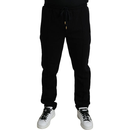 Elegant Black Cotton Blend Jogger Pants