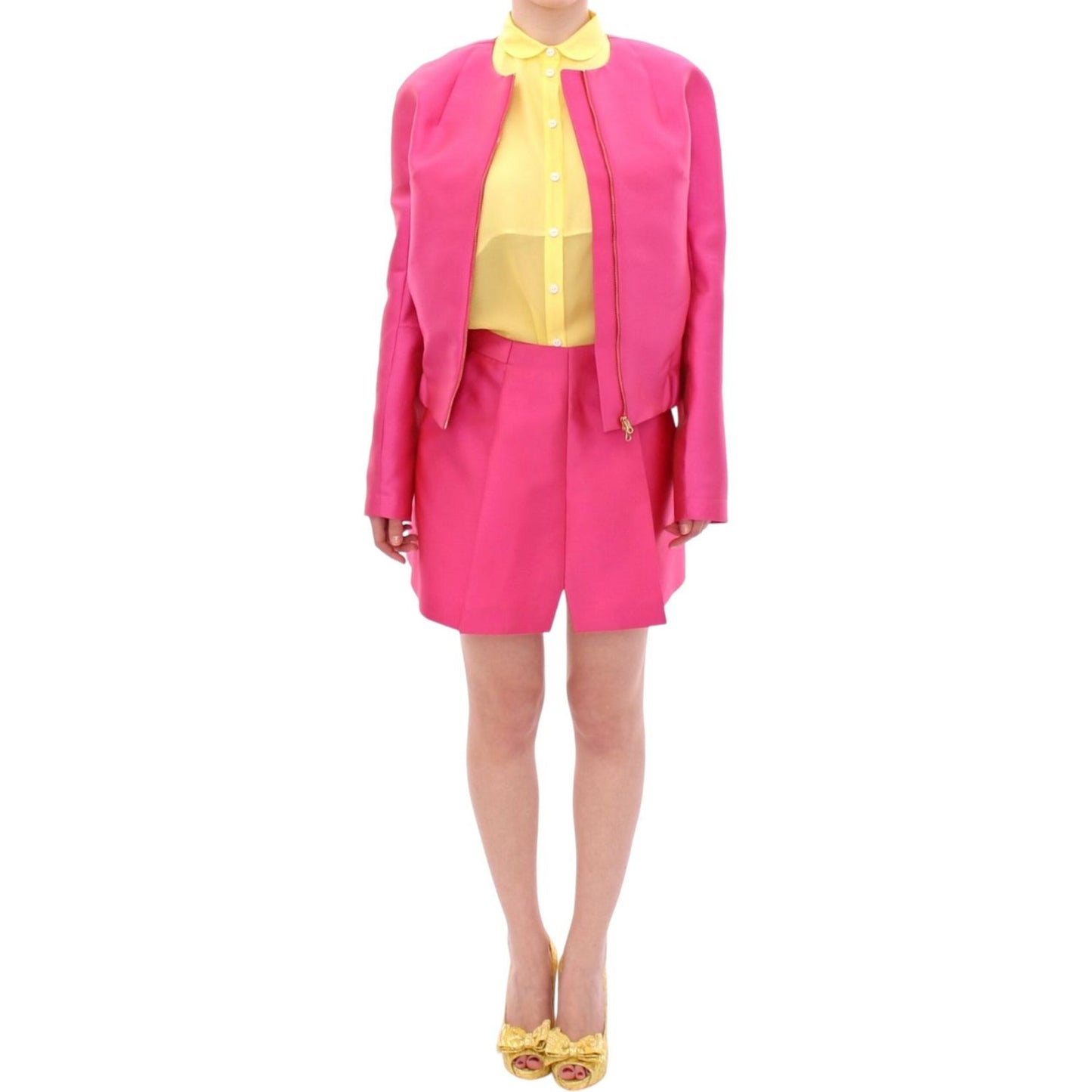 Elegant Pink Silk Blend Jacket