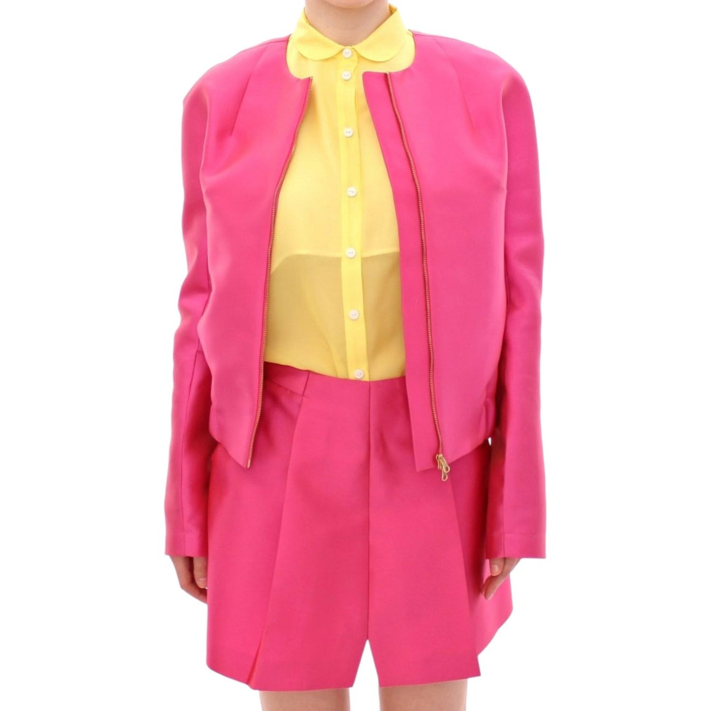 Elegant Pink Silk Blend Jacket