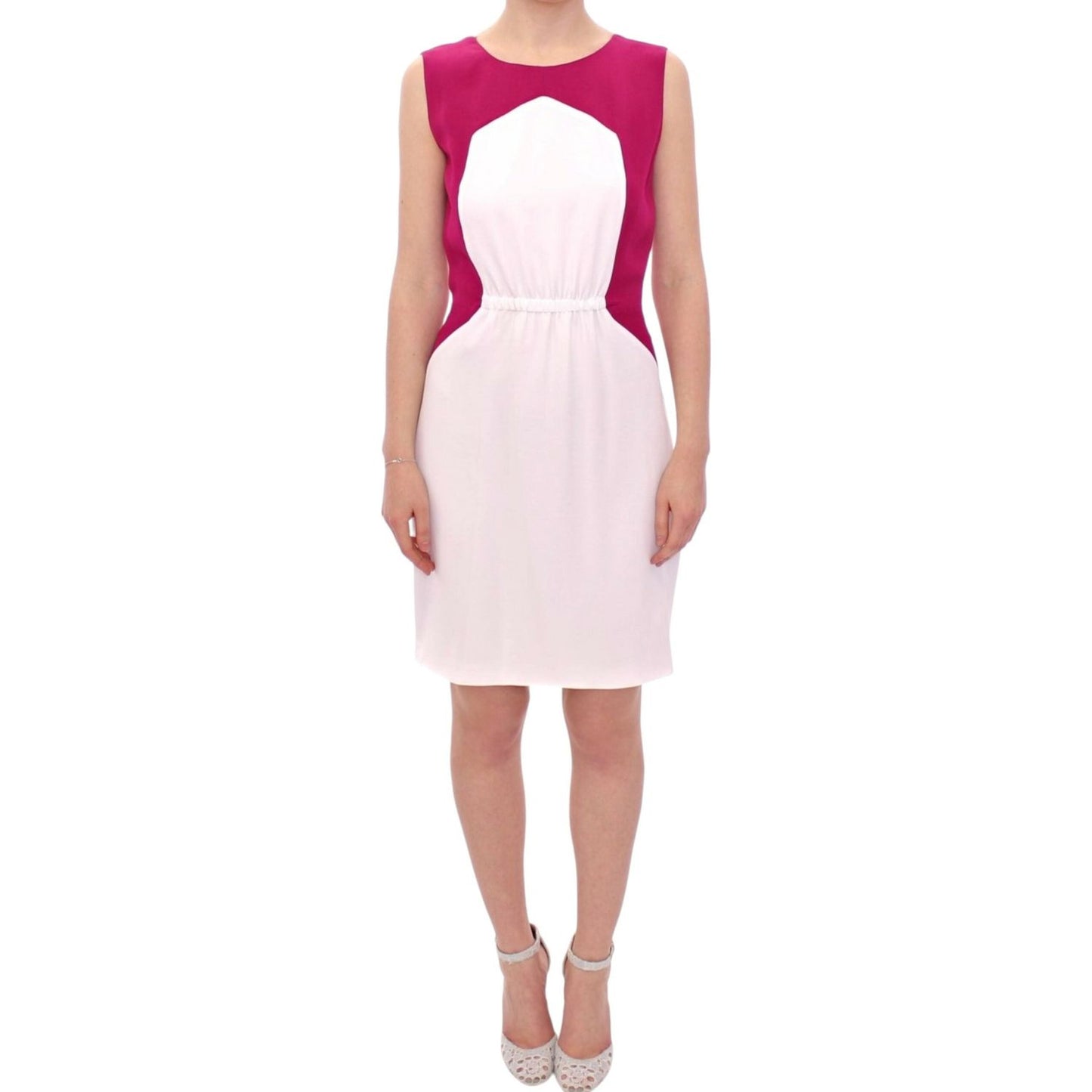 Chic Pink & White Shift Dress