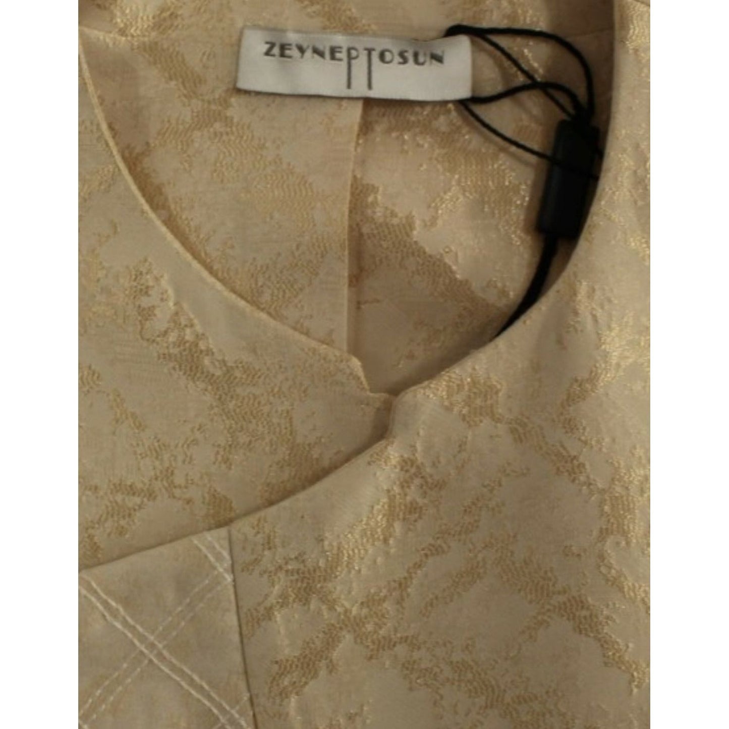 Exquisite Beige Brocade Sleeveless Jacket Vest