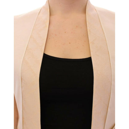 Zeyneptosun Beige brocade sleeveless jacket vest Coats & Jackets