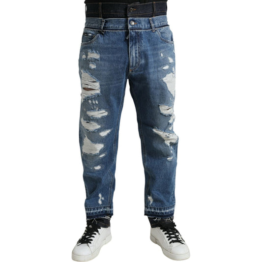 Chic Skinny Tattered Denim Jeans Dolce & Gabbana